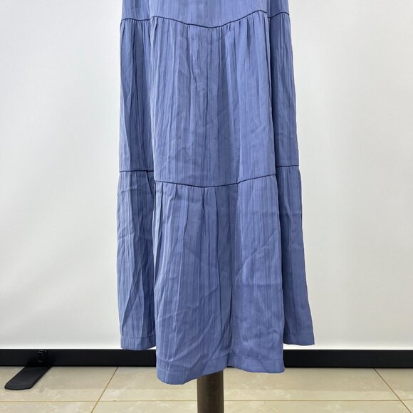 NWOT ANTHROPOLOGIE Ruffled Tiered Midi Dress In Blue Size XLP - Picture 8 of 13